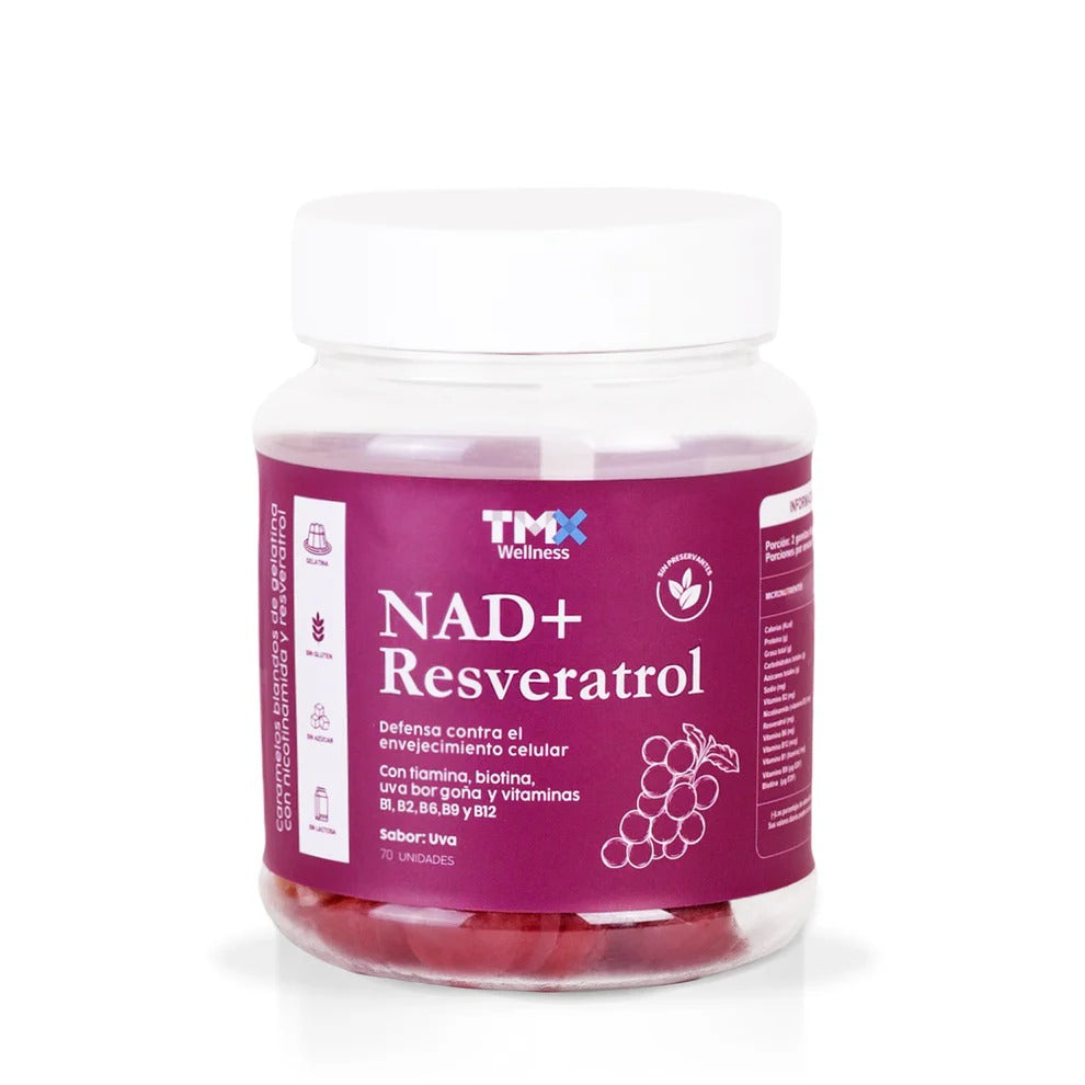 NAD Y RESVERATROL 70 GOMITAS