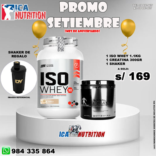 ISO WHEY 1.1KG + CREA 300GR KEVIN L + SHAKER