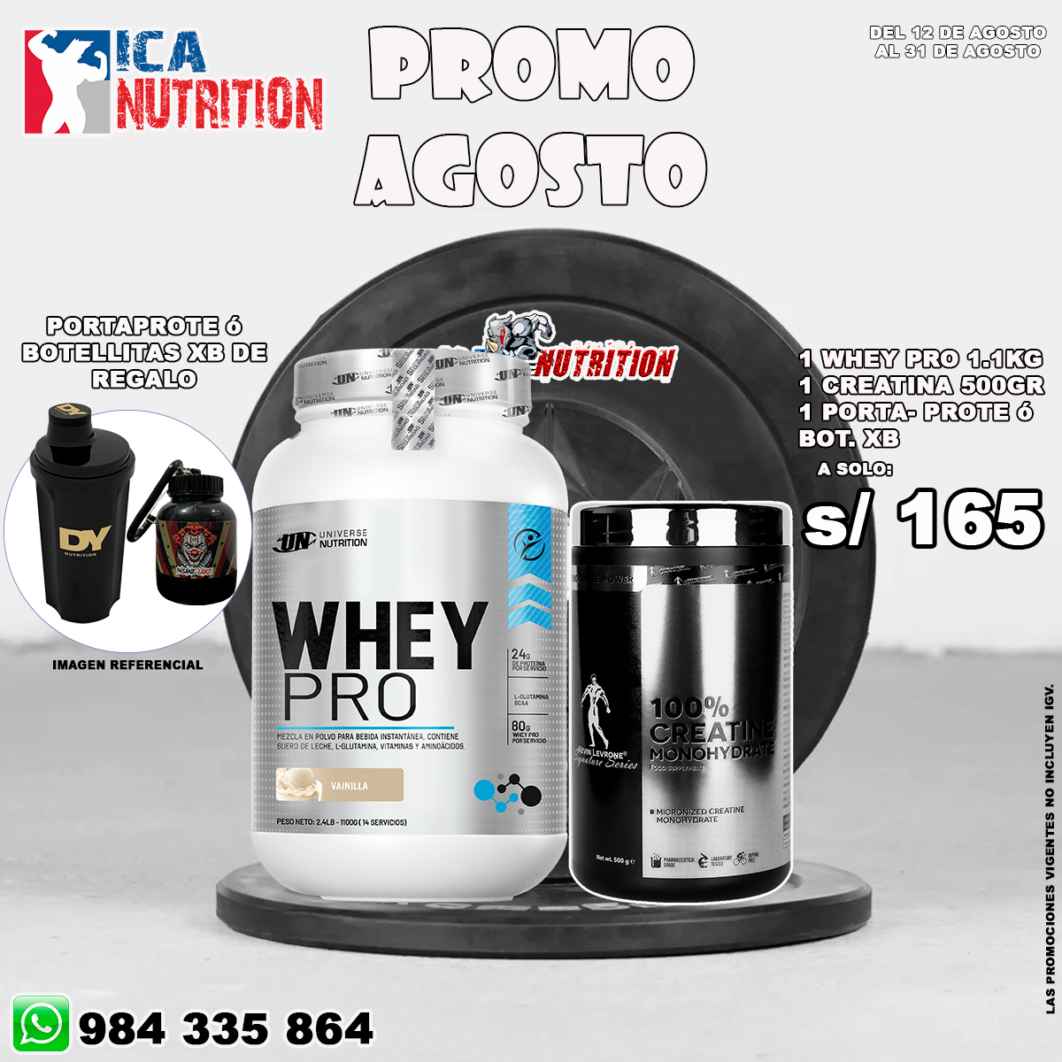 WHEY PRO 1.1KG + CREA 500GR KEVIN LEVRONE.