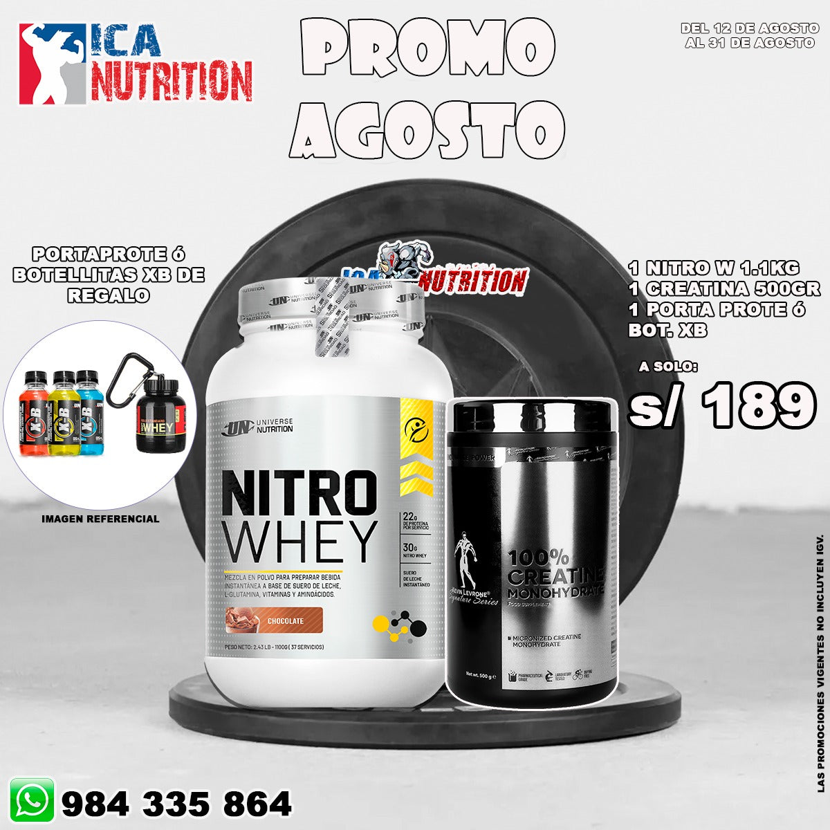 NITRO WHEY 1.1KG + CREA 500GR KEVIN LEVRONE